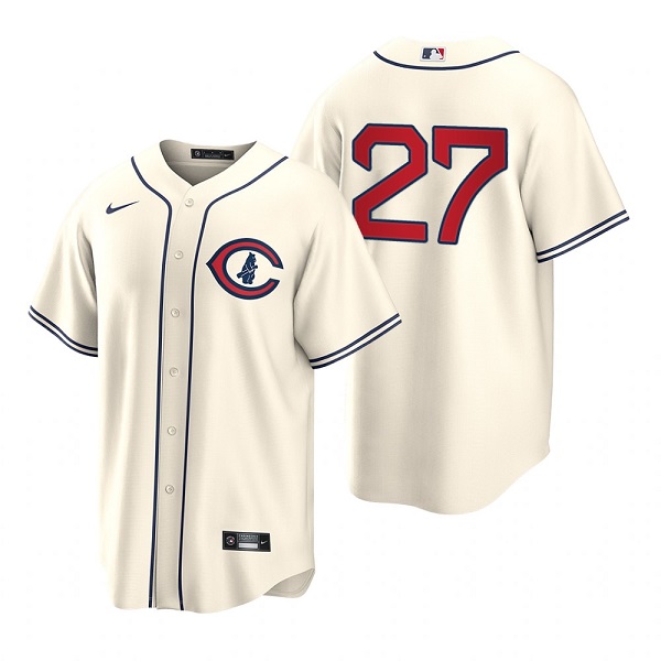 Men's Chicago Cubs #27 Seiya Suzuki 2022 Cream Field of Dreams Cool Base Stitched Baseball Jersey